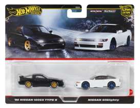 Nissan  - 180SX Type X & SilEighty white & black - 1:64 - Hotwheels - JBK96 - hwmvJBK96 | The Diecast Company