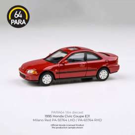 Honda  - Civic 1995 red - 1:64 - Para64 - 65764RHD - pa65764RHD | The Diecast Company