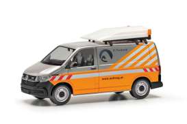 Volkswagen  - T6.1 silver/orange - 1:87 - Herpa - H098274 - herpa098274 | The Diecast Company