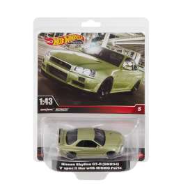 Nissan  - Skyline GT-R BNR34 V-Spec II green - 1:43 - Hotwheels - HMD47 - hwmvHMD47 | The Diecast Company