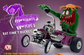   - Rat Fink T Bucket and Figure purple/green - 1:18 - Acme Diecast - 1800816 - acme1800816 | The Diecast Company