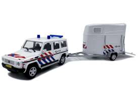 Mercedes Benz  - G-Class white/red/blue - 1:43 - Cararama - politie-set01 - cara-politie-set01 | The Diecast Company