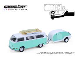 Volkswagen  - Type 2 1971 blue/white - 1:64 - GreenLight - 32330B - gl32330B | The Diecast Company