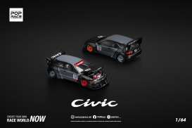   - Civic EG6 black/gray/red - 1:64 - Pop Race Limited - PR640163 - PR640163 | The Diecast Company