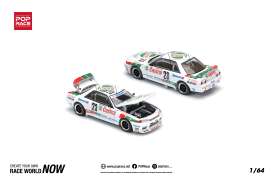   - Skyline GT-R R32 white/red/green - 1:64 - Pop Race Limited - PR640194 - PR640194 | The Diecast Company