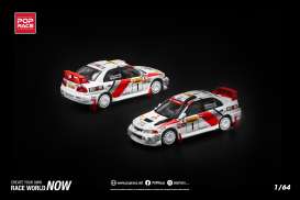 Mitsubishi  - Lancer Evolution IV white/red - 1:64 - Pop Race Limited - PR640231 - PR640231 | The Diecast Company