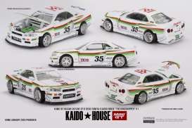 Nissan  - Skyline GT-R  1999 white/green/red - 1:64 - Mini GT - KHMG167 - MGTKHMG167 | The Diecast Company