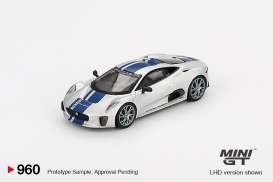 Jaguar  - C-X75 2010 silver/blue - 1:64 - Mini GT - 00960-L - MGT00960Lhd | The Diecast Company