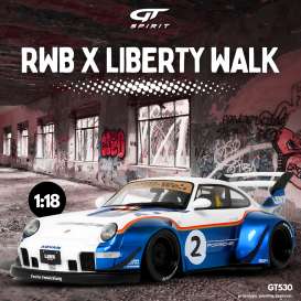   -  RWB X Liberty Walk 2023 white/blue - 1:18 - GT Spirit - GT530 - GT530 | The Diecast Company