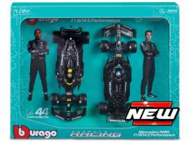 Mercedes Benz AMG - W14 2023 black/silver/turquoise - 1:24 - Bburago - 18-28062 - bura28062 | The Diecast Company