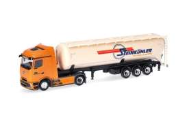 Mercedes Benz  - Actros orange/white - 1:87 - Herpa - H319188 - herpa319188 | The Diecast Company