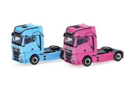 MAN  - eTGX GX pink/blue - 1:87 - Herpa - H319195 - herpa319195 | The Diecast Company