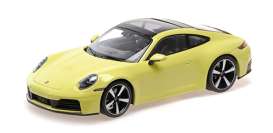 Porsche  - 911 (992.2)  Carrera Coupe 2024 yellow metallic - 1:18 - Minichamps - 155064021 - mc155064021 | The Diecast Company