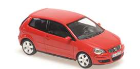 Volkswagen  - Polo 2005 red - 1:43 - Maxichamps - 940054401 - mc940054401 | The Diecast Company