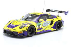 Porsche  - 911 (992) GT3 R 2023 yellow/purple - 1:18 - IXO Models - LEGT18-23038 - ixLEGT18-23038 | The Diecast Company