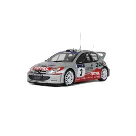 Peugeot  - 206 2002 silver/red - 1:18 - OttOmobile Miniatures - OT1085 - otto1085 | The Diecast Company