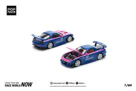 Mazda  - RX7 blue/pink - 1:64 - Pop Race Limited - PR640240 - PR640240 | The Diecast Company