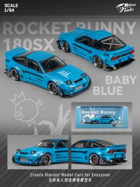 Rocket Bunny  - 180SX blue - 1:64 - Mot Hobby - MT6407C2 - MT6407C2 | The Diecast Company