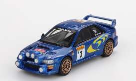 Subaru  - Impreza 1998 blue/yellow - 1:64 - Mini GT - 00975-L - MGT00975Lhd | The Diecast Company