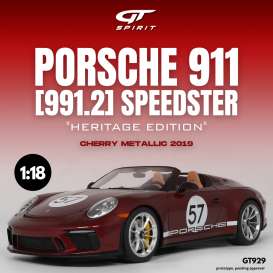 Porsche  - 911 (991.2) Speedster 2019 red - 1:18 - GT Spirit - GT929 - GT929 | The Diecast Company