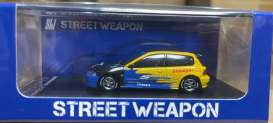 Honda  - Civic EG6 blue/yellow - 1:64 - Street Weapon - STW035 - STW035 | The Diecast Company