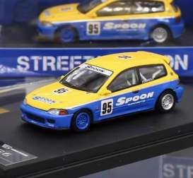 Honda  - Civic EG6 blue/yellow - 1:64 - Street Weapon - STW036 - STW036 | The Diecast Company