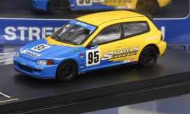 Honda  - Civic EG6 blue/yellow - 1:64 - Street Weapon - STW039 - STW039 | The Diecast Company