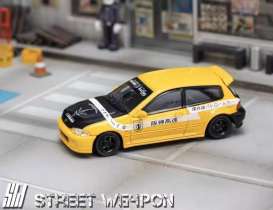 Honda  - Civic EG6 yellow/black - 1:64 - Street Weapon - STW047 - STW047 | The Diecast Company