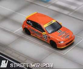 Honda  - Civic EG6 orange - 1:64 - Street Weapon - STW048 - STW048 | The Diecast Company