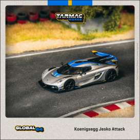 Koenigsegg  - Jesko Attack silver - 1:64 - Tarmac - T64G-TL052-SL - TC-T64G-TL052-SL | The Diecast Company